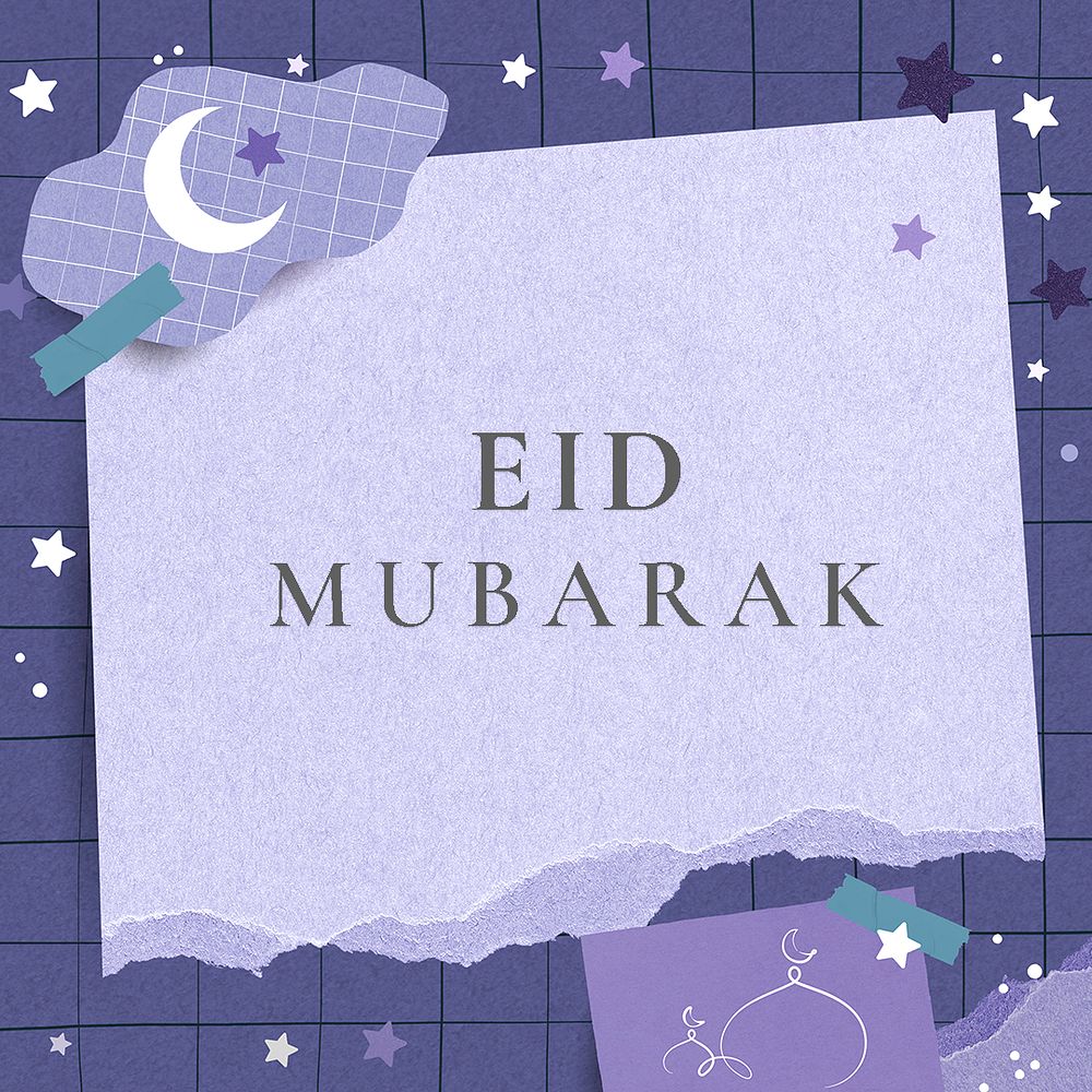 Eid Mubarak Facebook post template, festive design, psd