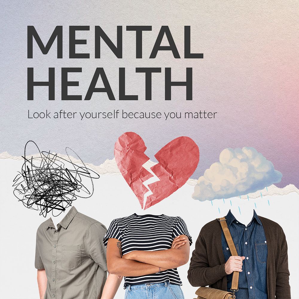 Mental Health Instagram Post Template Premium PSD Template Rawpixel