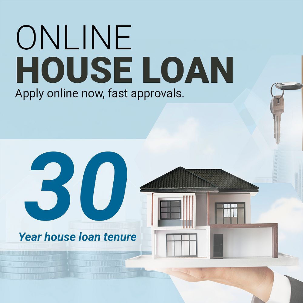 House loan Instagram post template, editable ad design psd