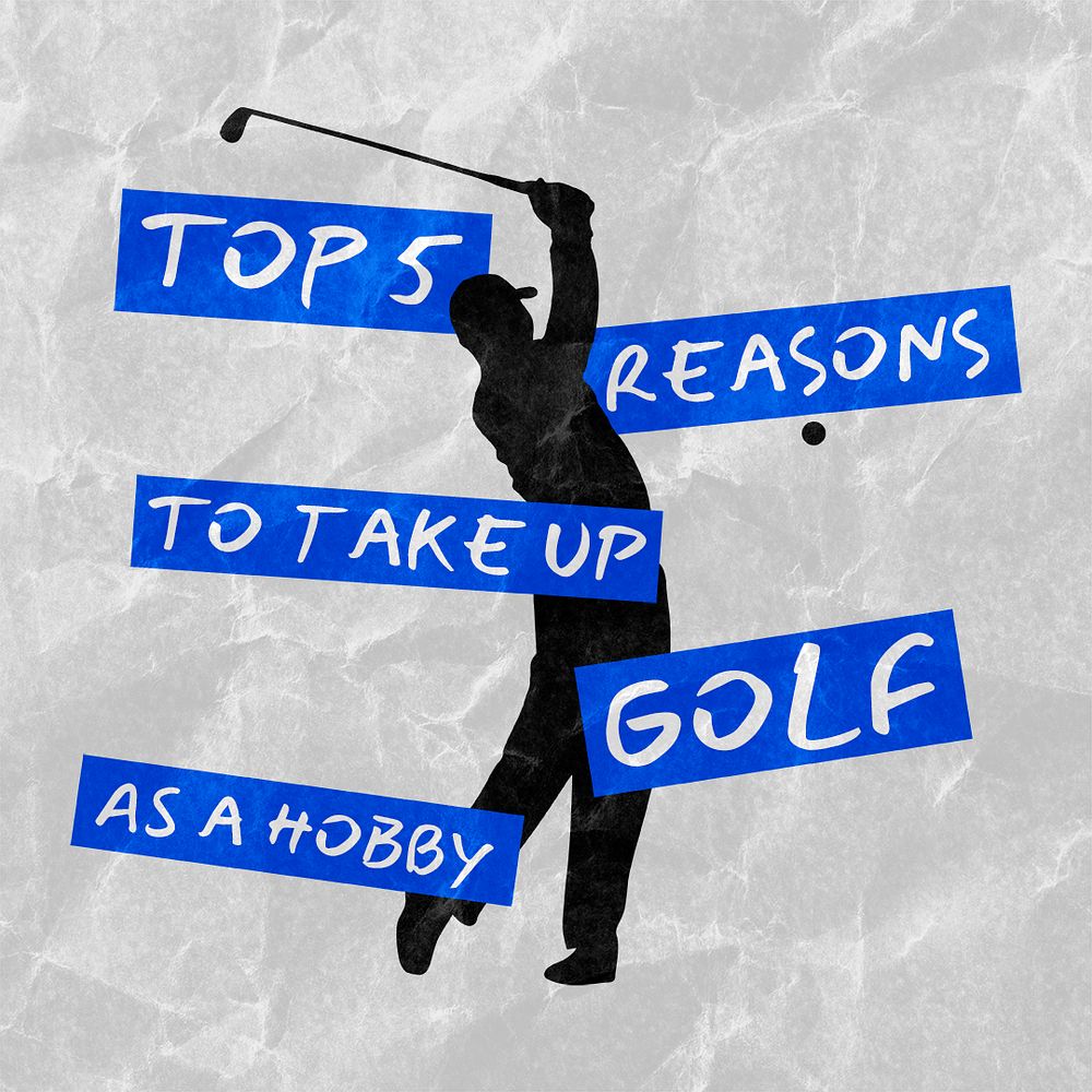 Golf hobby Instagram post template, editable design psd
