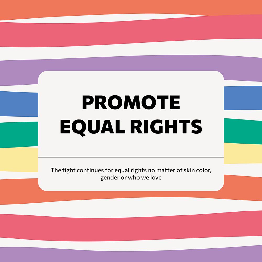 Equal rights Instagram post template, Pride Month celebration psd