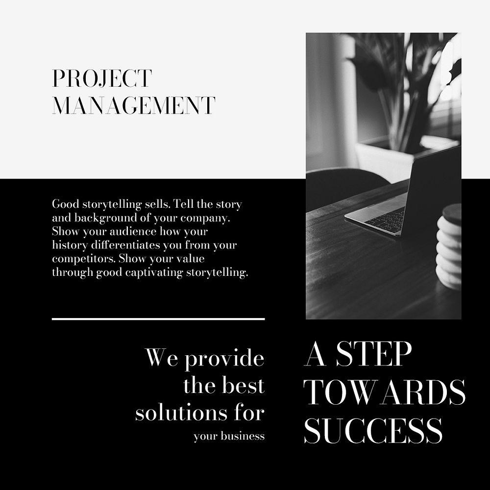 Project management Instagram post template, professional business   psd
