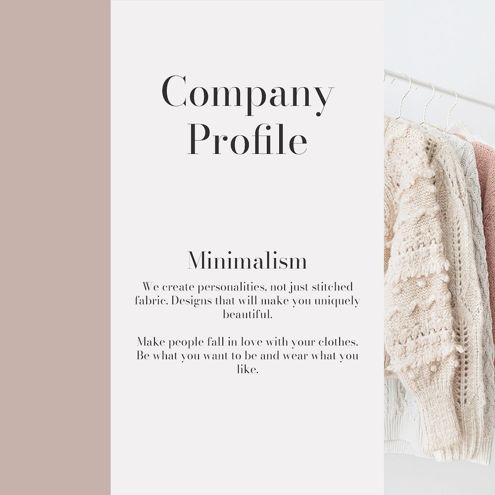 Company profile Instagram post template, fashion branding psd