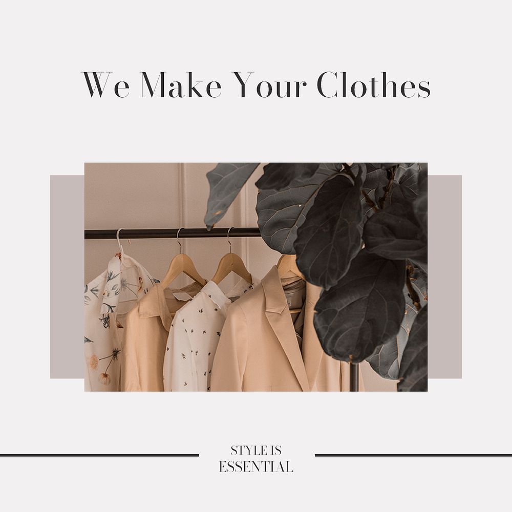 Minimal fashion Instagram post template, women's apparel psd