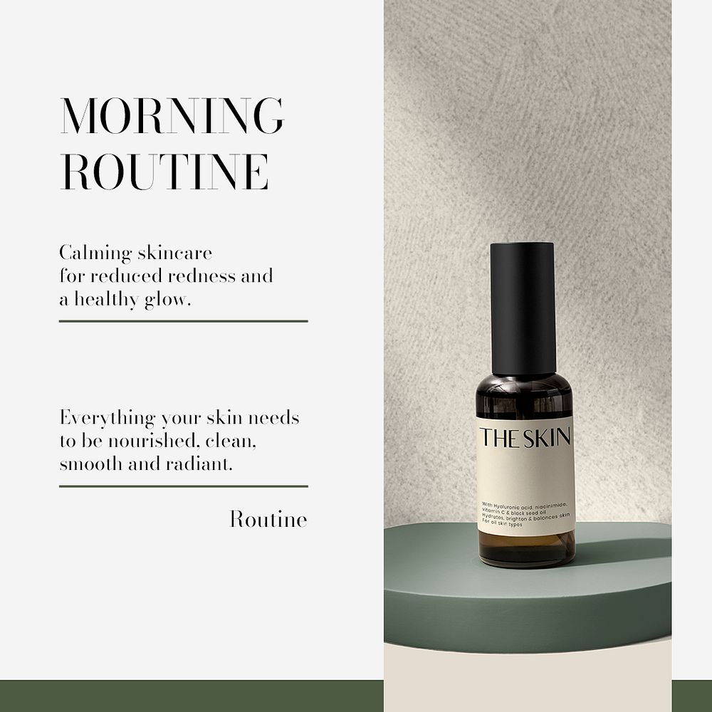 Skincare routine Instagram post template psd