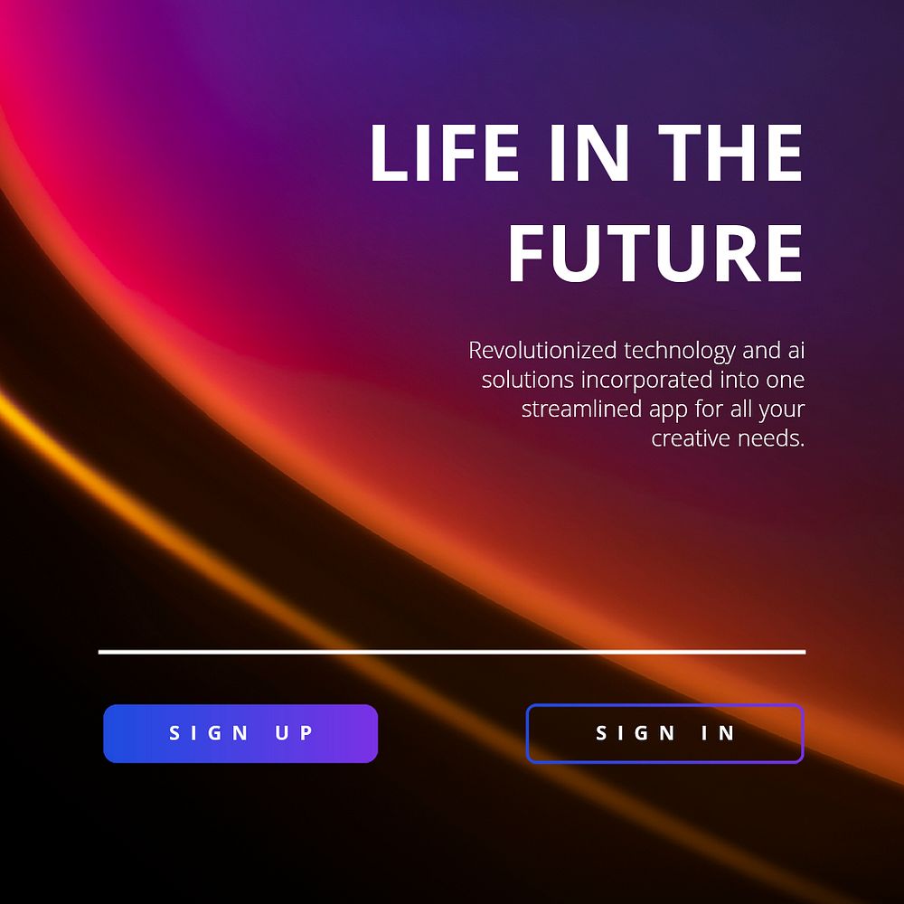 Futuristic aesthetic Instagram post template psd