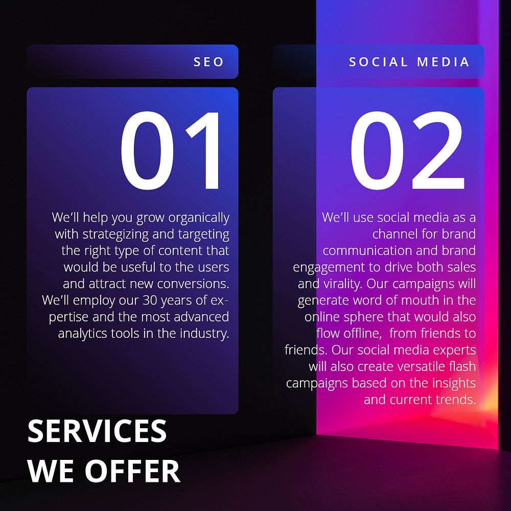 Neon infographic Instagram post template psd