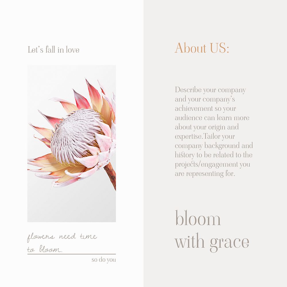 Flower business Instagram post template psd