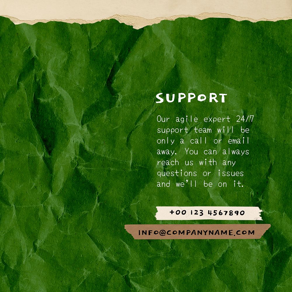 Green paper Instagram post template, eco-friendly design psd