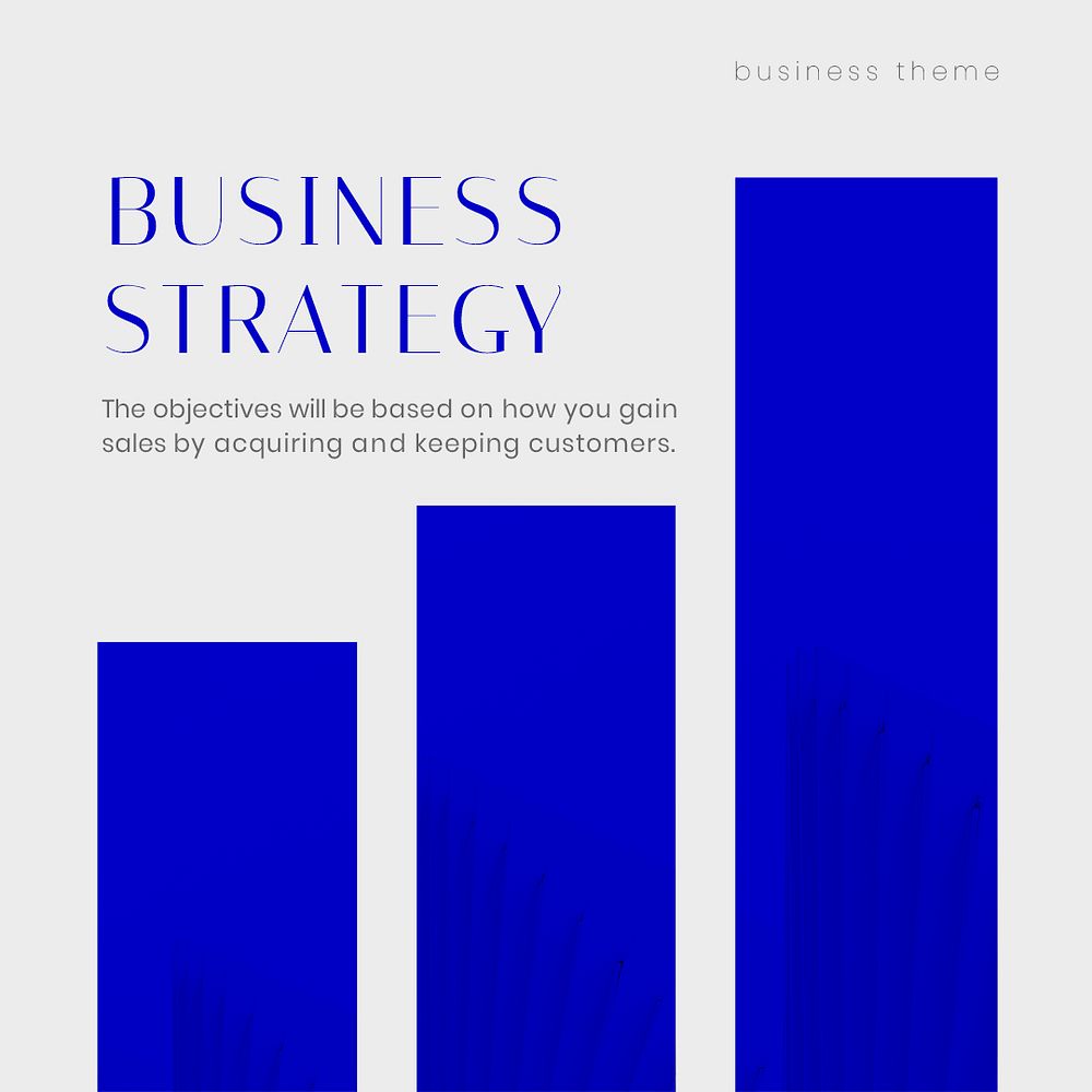 Business strategy Instagram post template, blue modern design psd