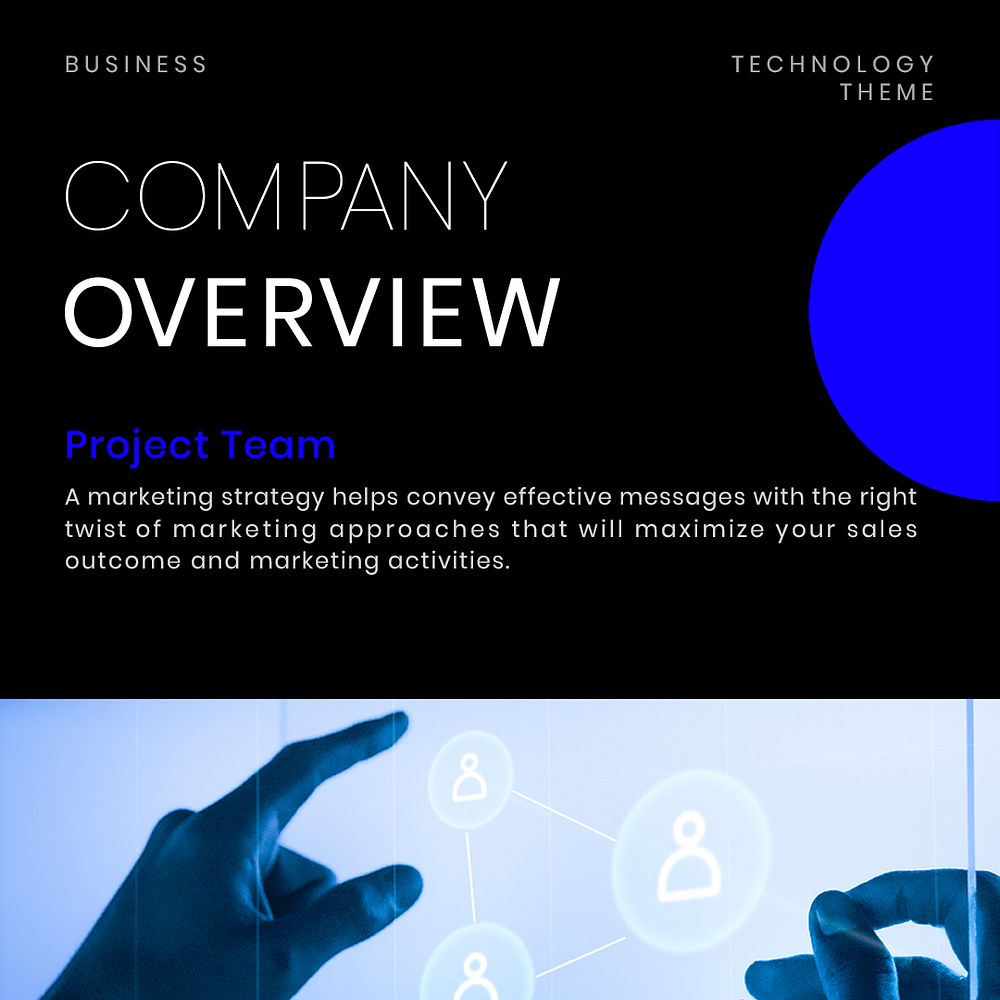 Company overview Instagram post template, business branding psd