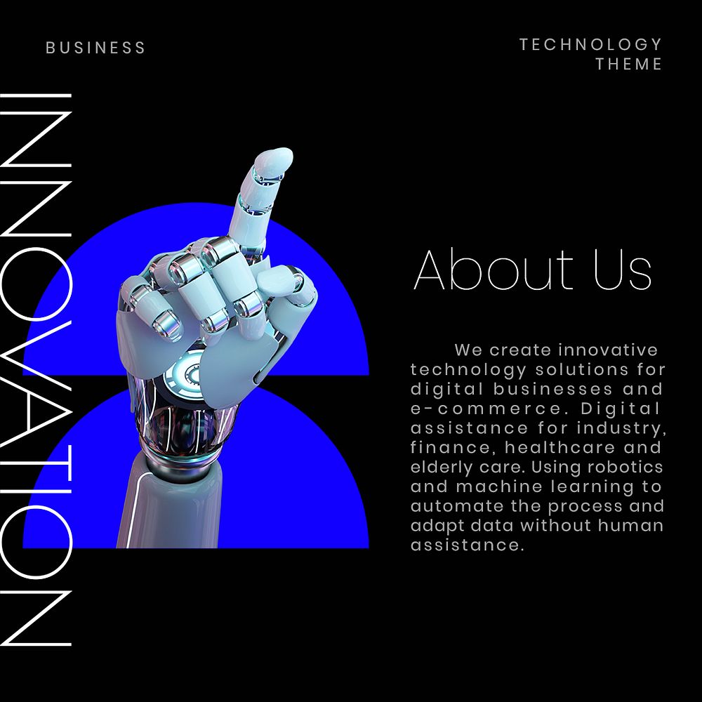 Robotic innovation Instagram post template, futuristic tech psd