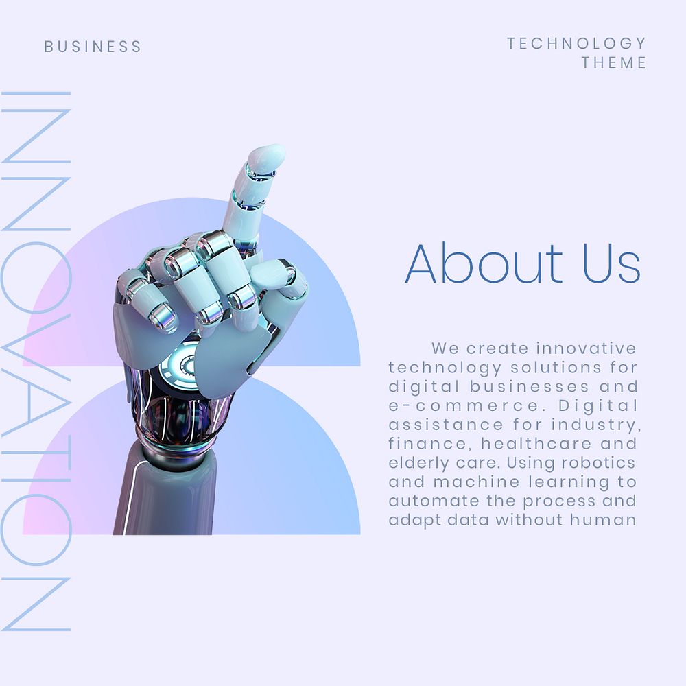 Robot hand Instagram post template, tech business psd
