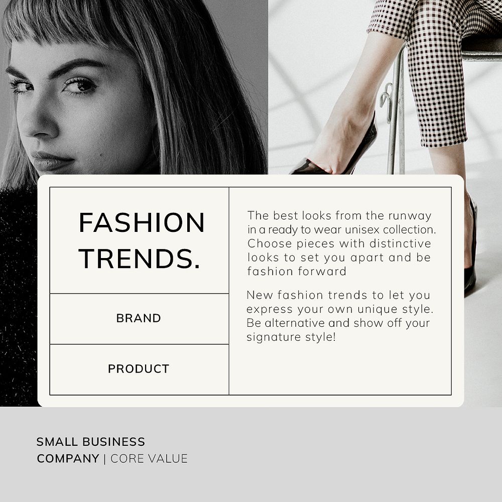 Fashion trends Instagram post template psd