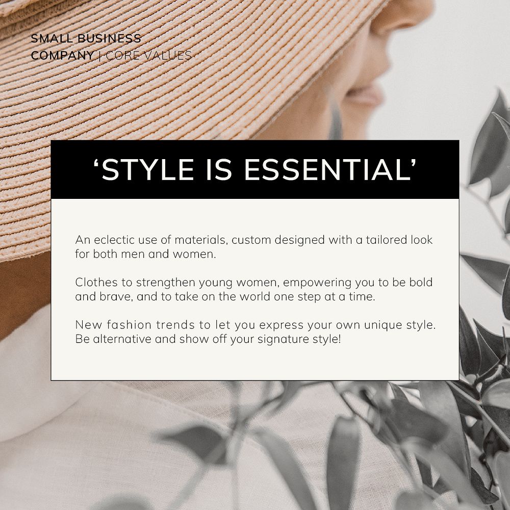 Fashion aesthetic Instagram post template psd