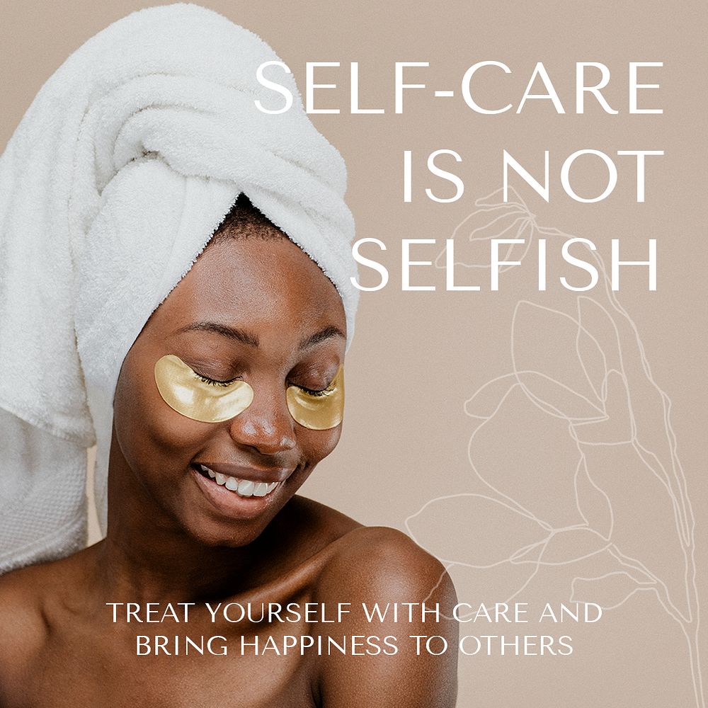 Self-care beauty Instagram ad template, editable social media post  psd