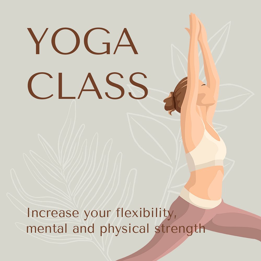 Yoga class Instagram ad template, editable social media post  psd