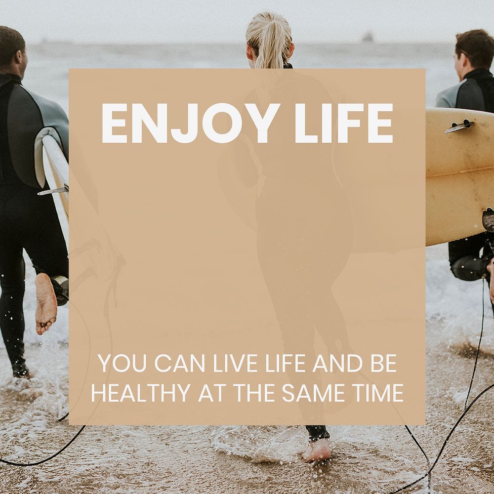Surfer lifestyle Instagram ad template, editable social media post  psd