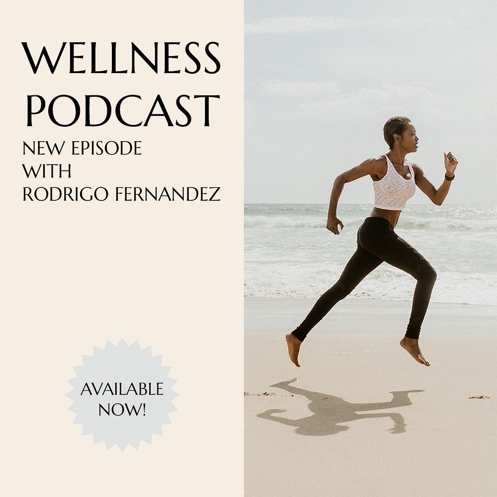 Wellness podcast Instagram ad template, editable social media post  psd