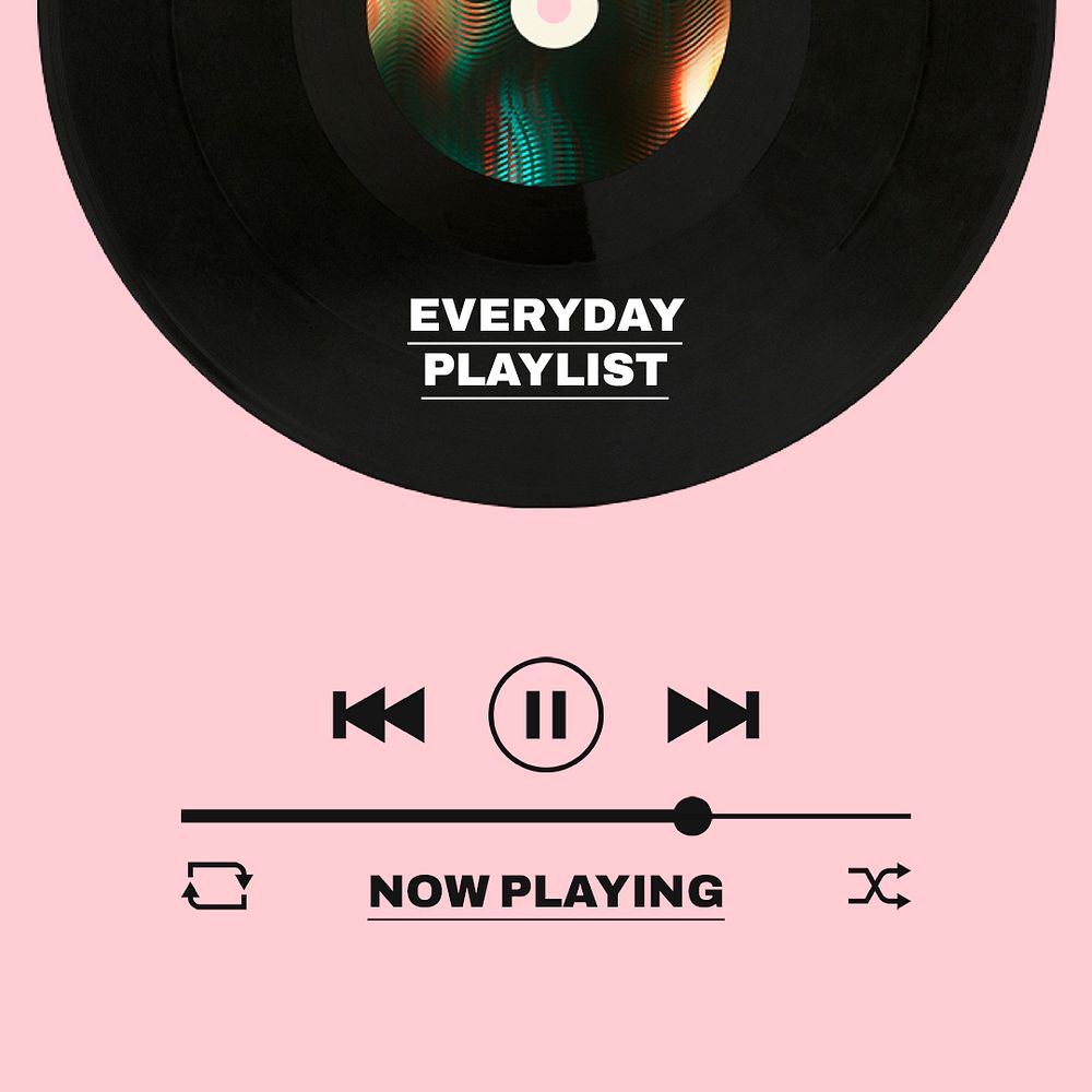 Music player  Instagram post template, psd