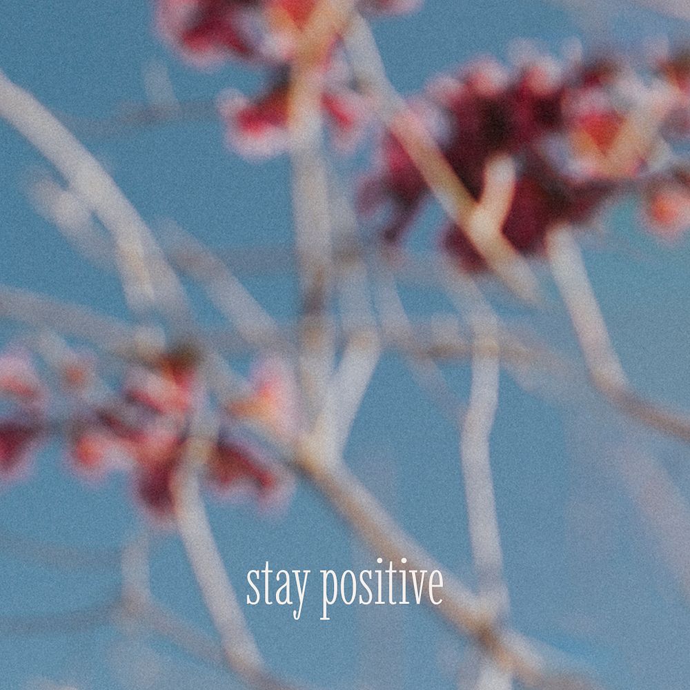Stay positive Instagram post template, Autumn aesthetic photo psd