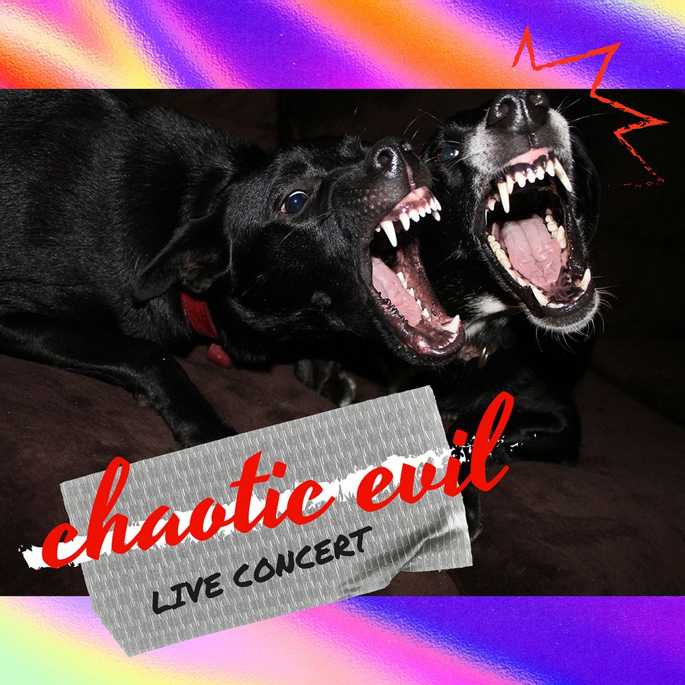 Barking dog Instagram post template, live concert event psd