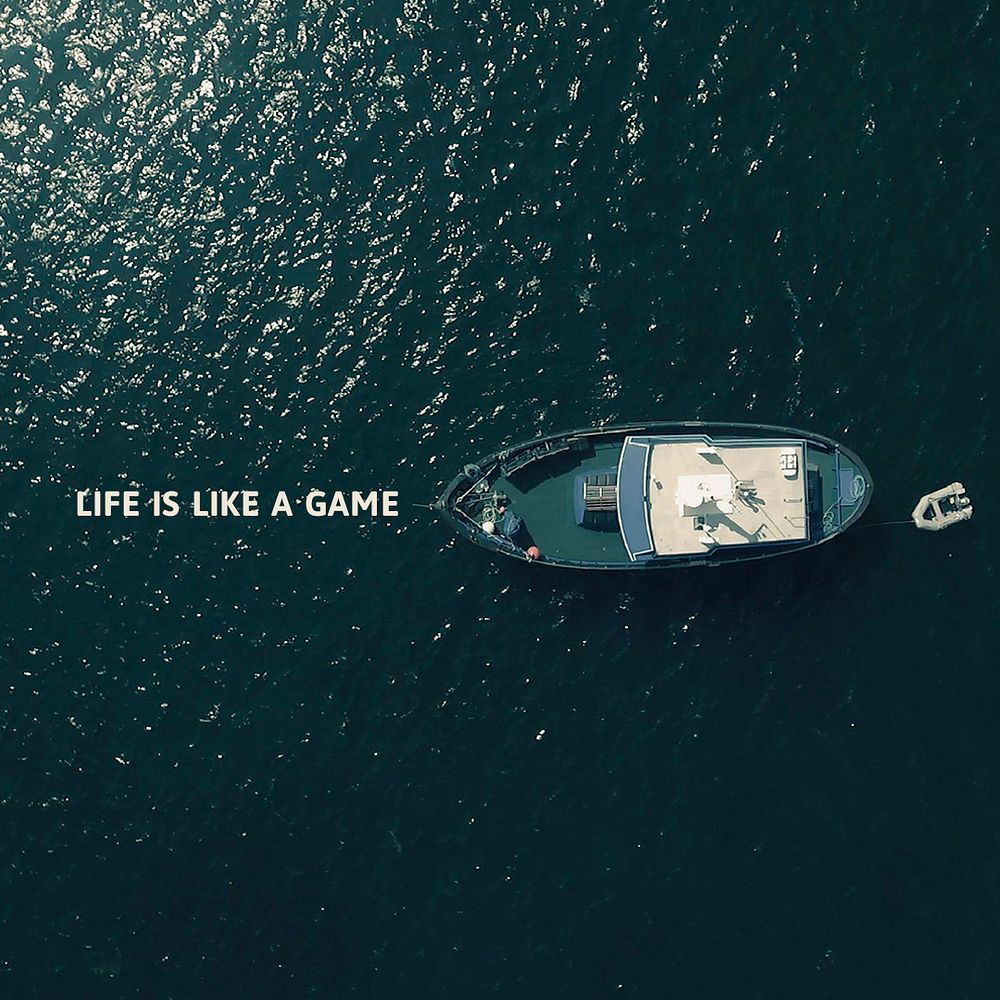 Ocean aesthetic Instagram post template, life is like a game psd