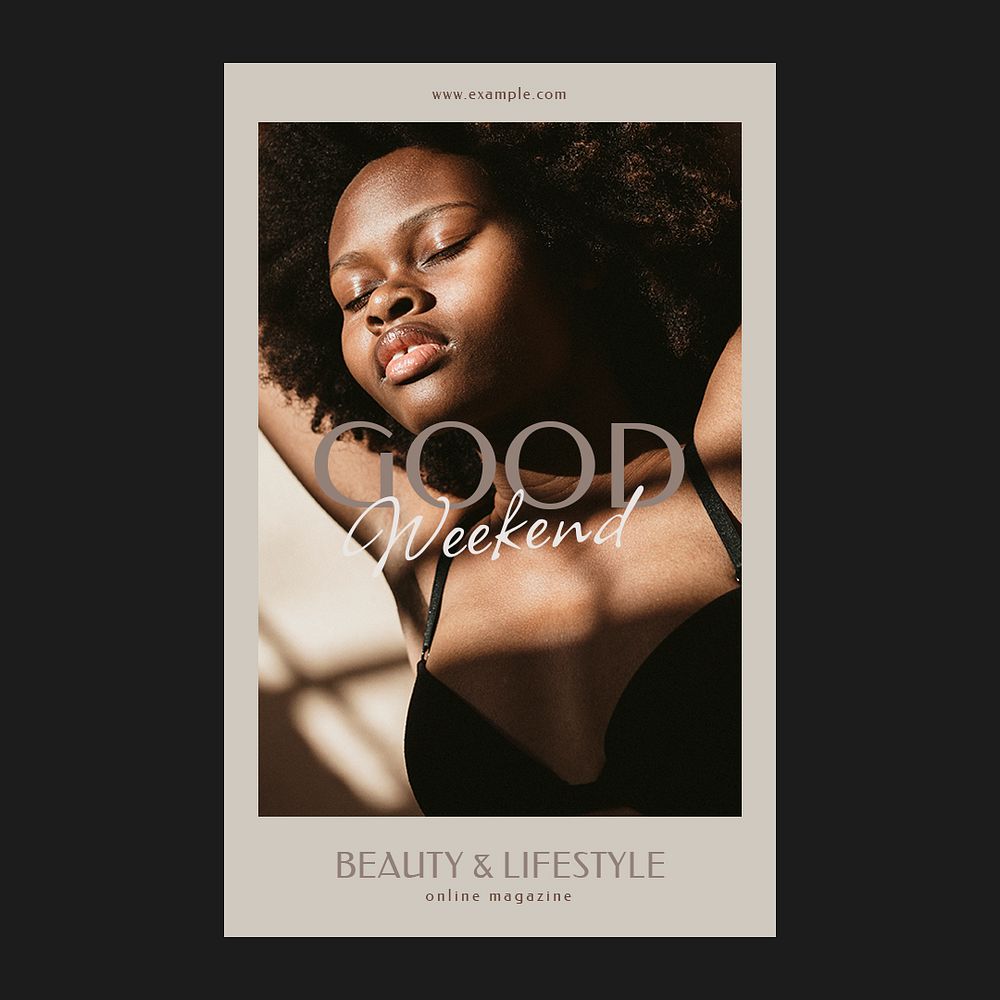 Beauty, lifestyle Instagram post template, online magazine ad psd