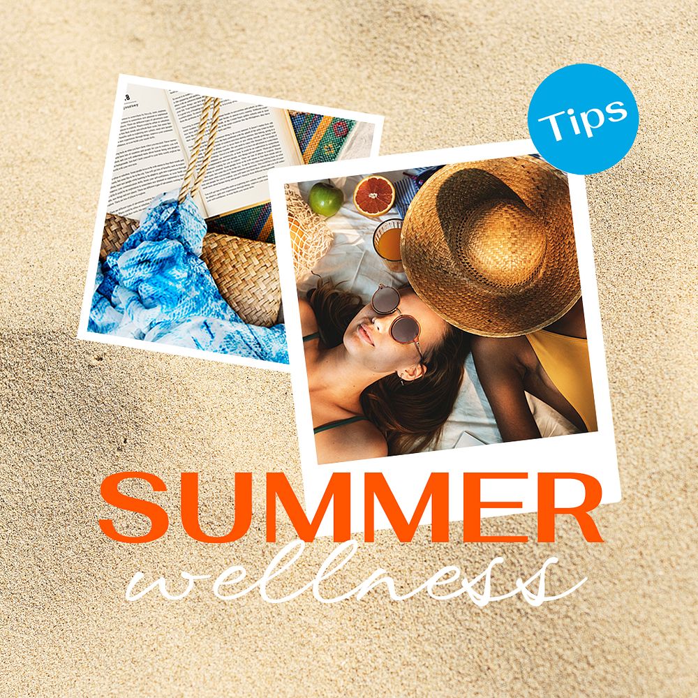 Summer vacation  Facebook post template,  editable design psd
