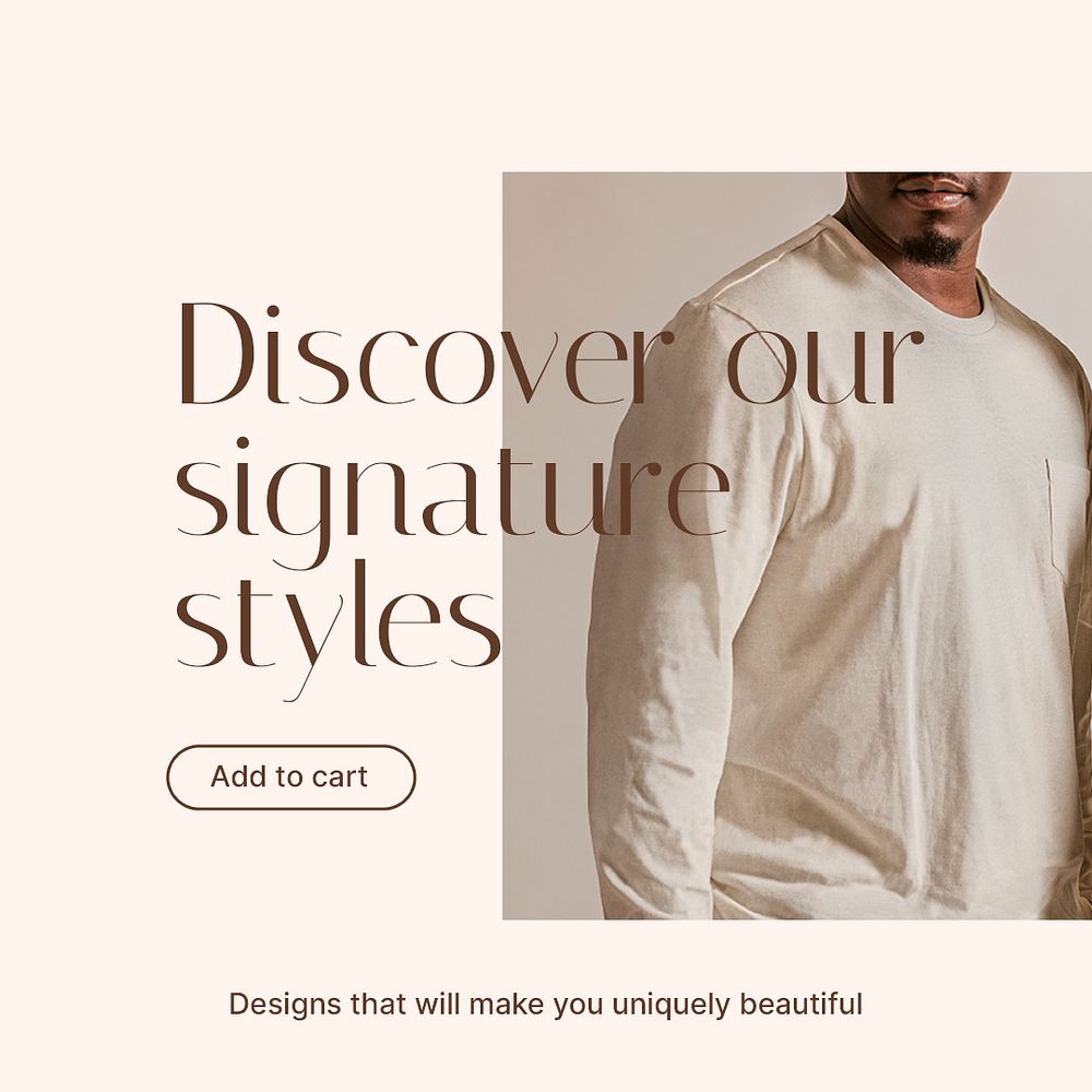 Minimal fashion Instagram post template, shopping ad psd