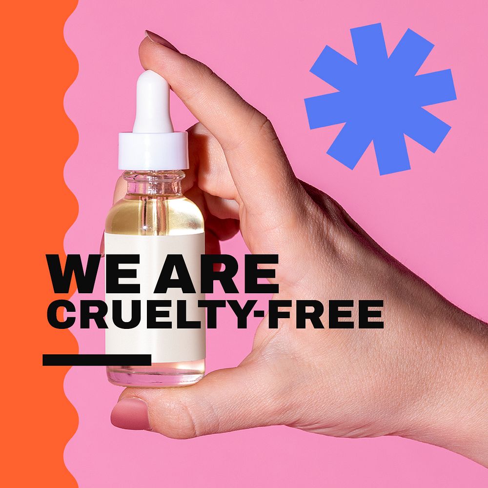 Cruelty-free skincare Instagram post template, business ad psd