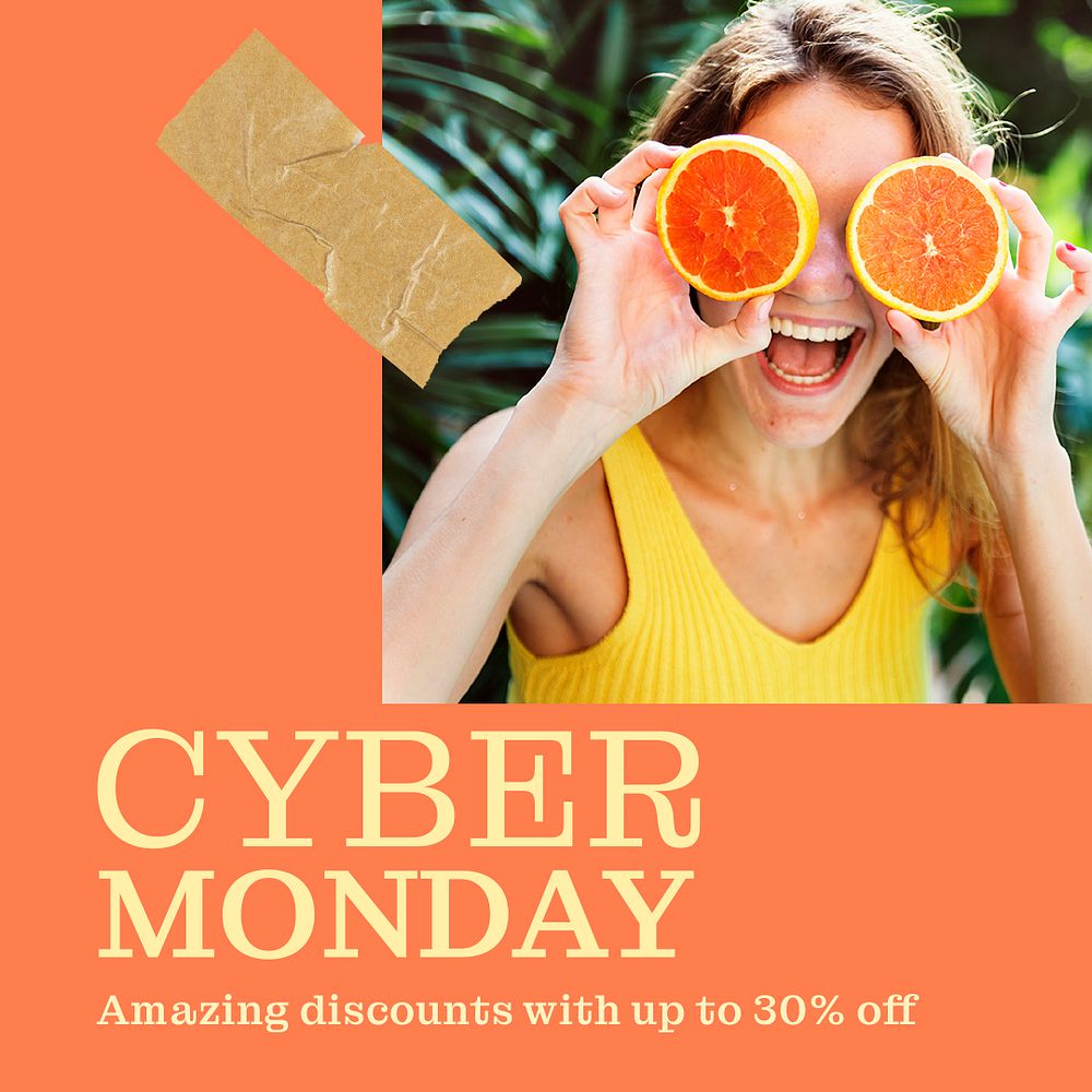 Summer aesthetic Instagram post template, cyber Monday ad psd
