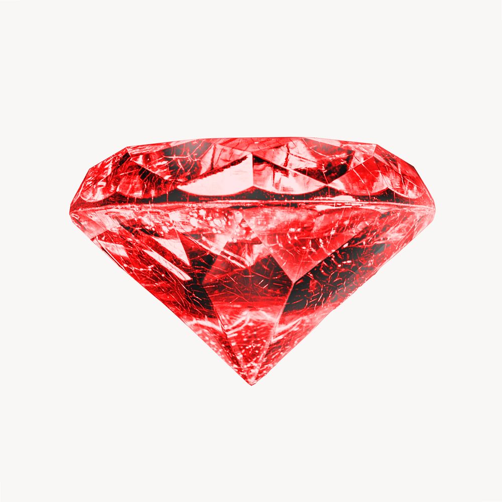 Red diamond, luxury jewel isolated image