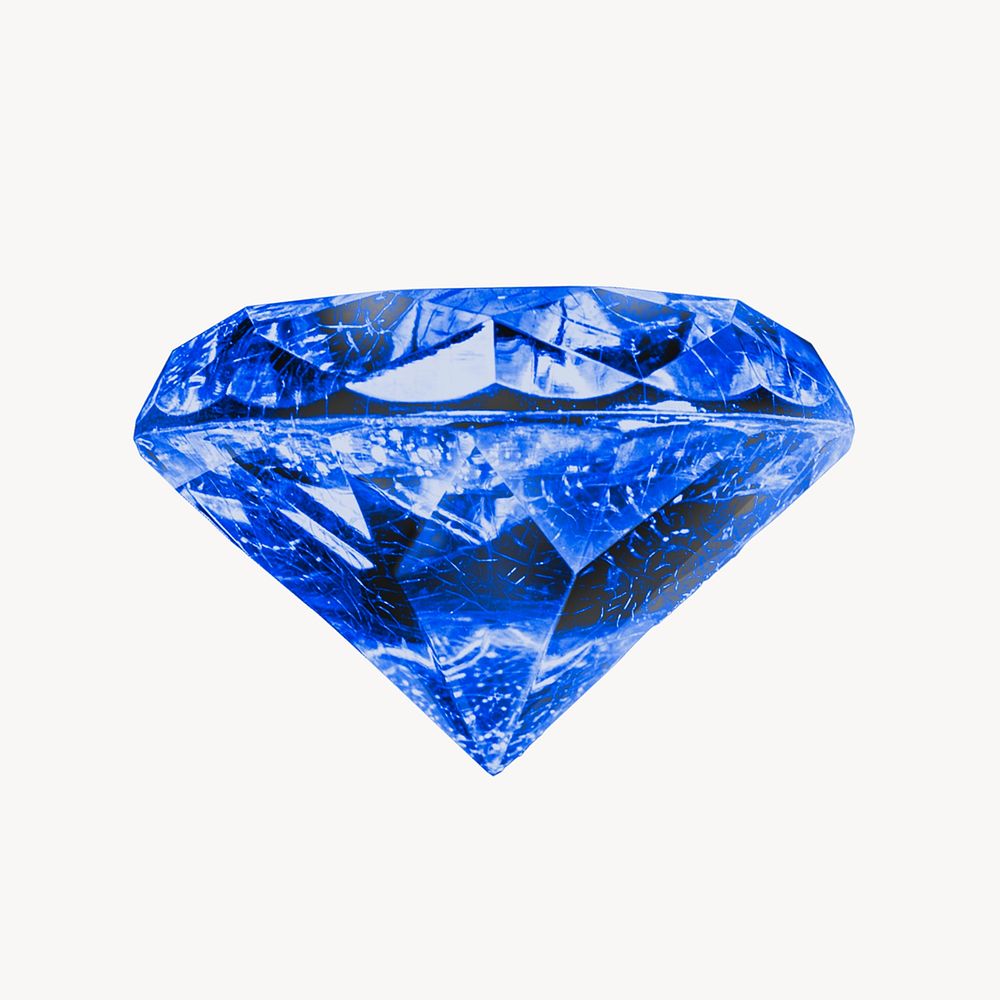 Blue diamond, luxury jewel isolated image