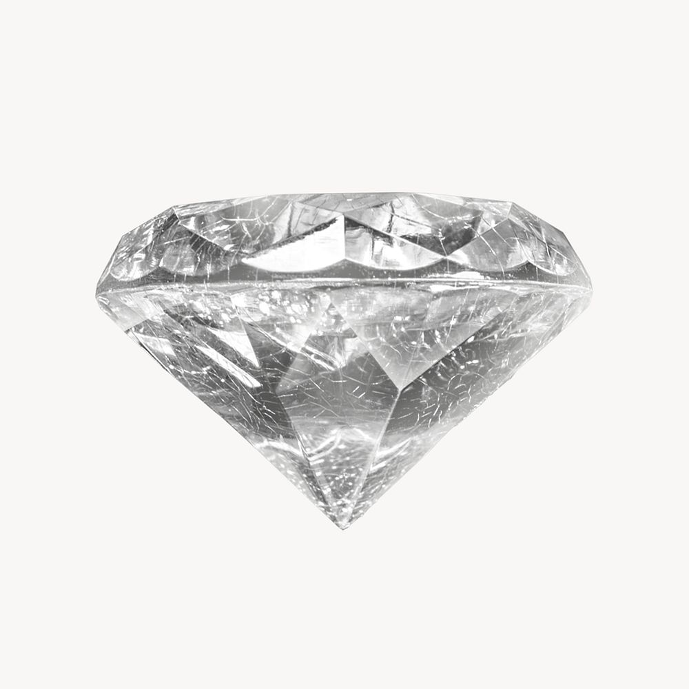 Silver diamond, luxury jewel isolated image