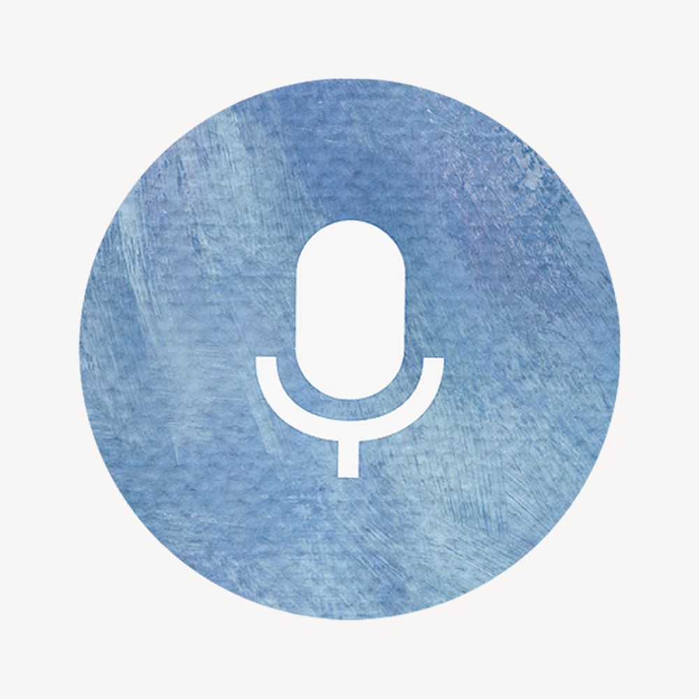 Microphone watercolor icon, audio, recorder psd