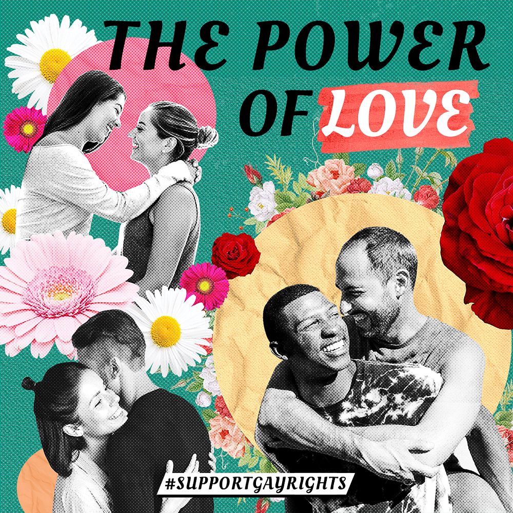 LGBTQ+ Love Instagram post template, remix media design psd