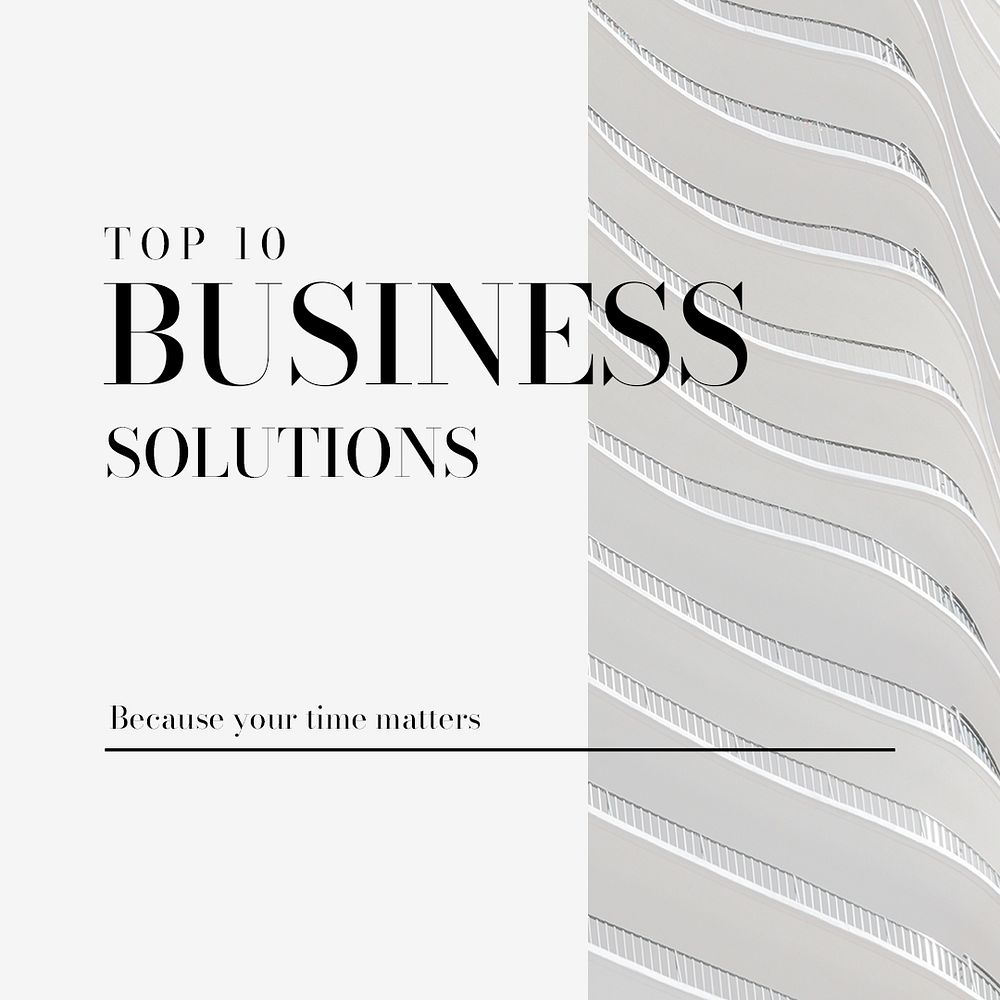 Business solutions Instagram post template, white modern design psd