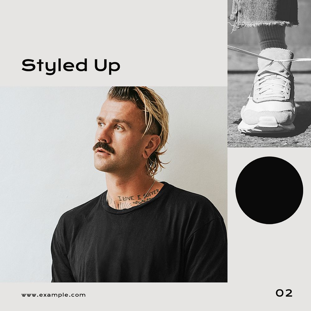 Men's fashion Instagram post template, editable design psd