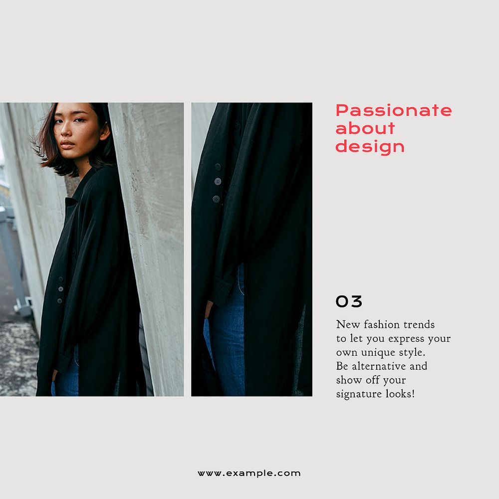 Women's fashion Instagram post template, editable design psd