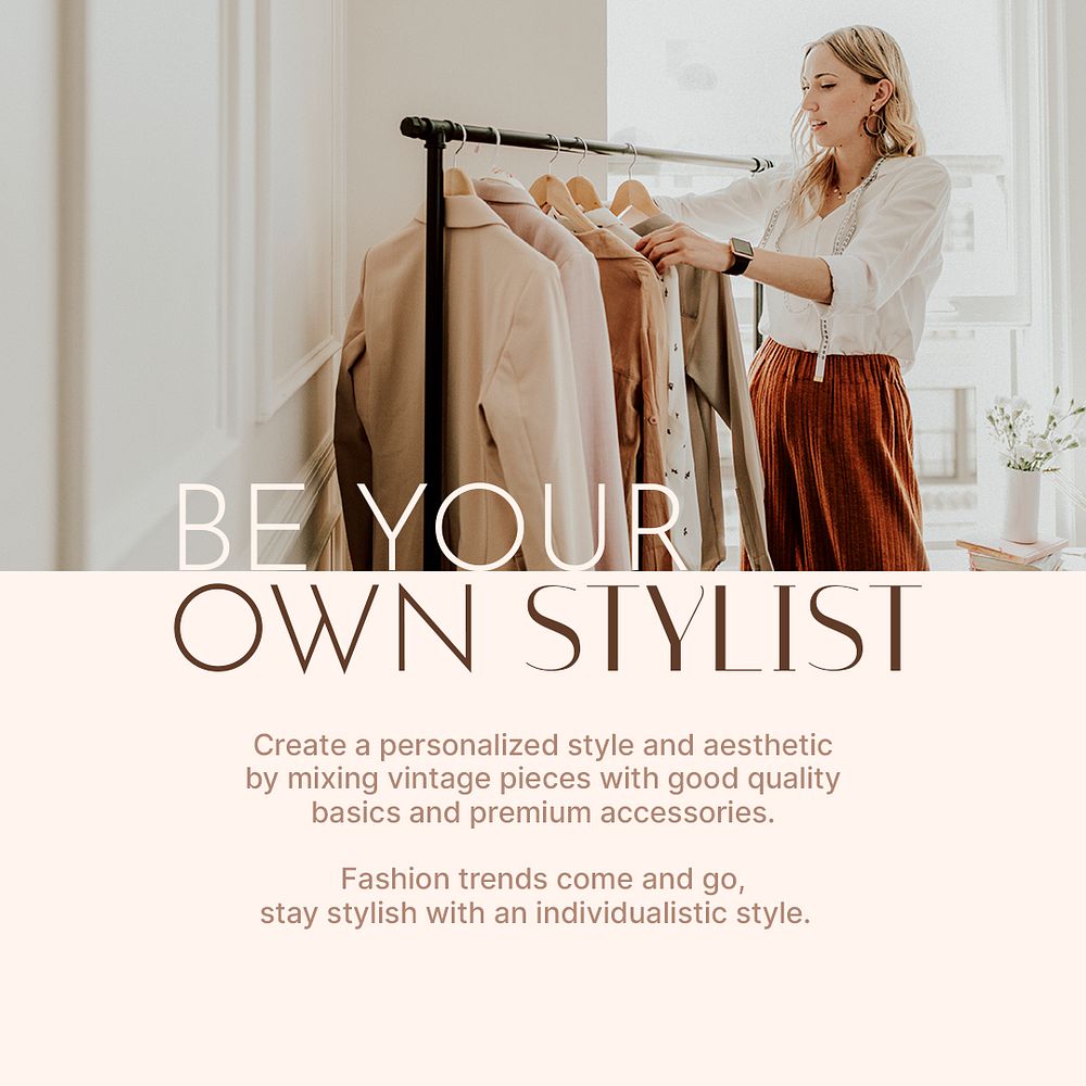 Fashion business Instagram post template, minimal design psd