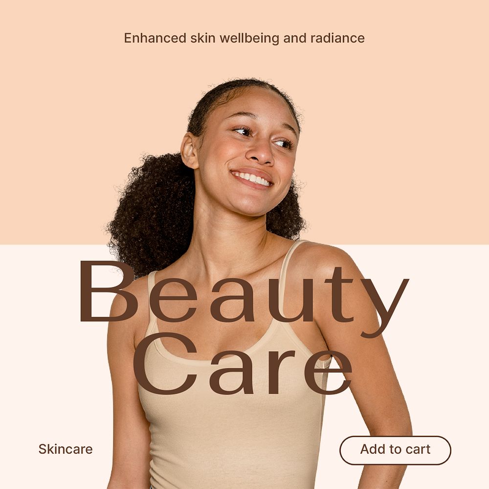 Beauty care Instagram post template, minimal skincare ad psd