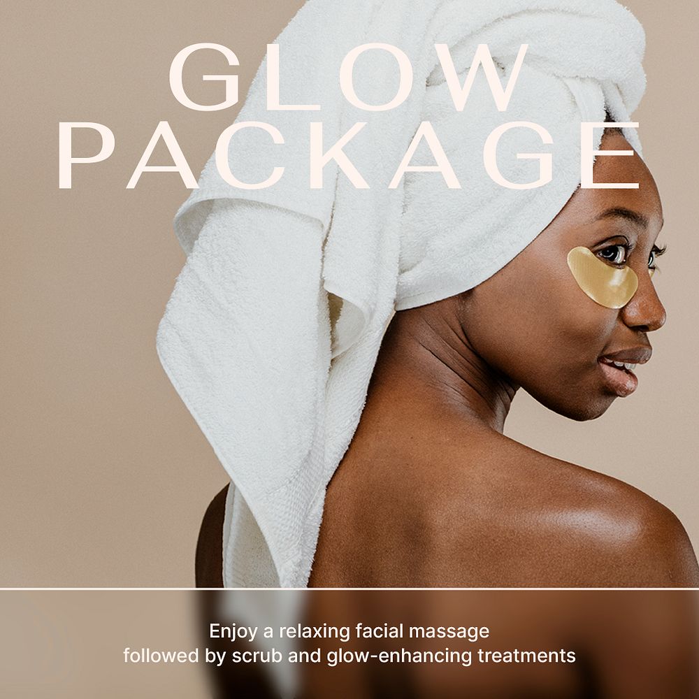 Spa package Instagram post template, beauty advertisement psd