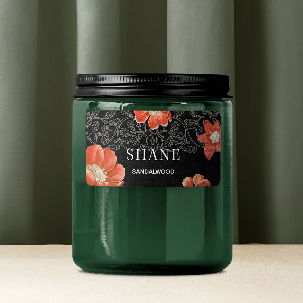Candle jar mockup, product packaging  psd