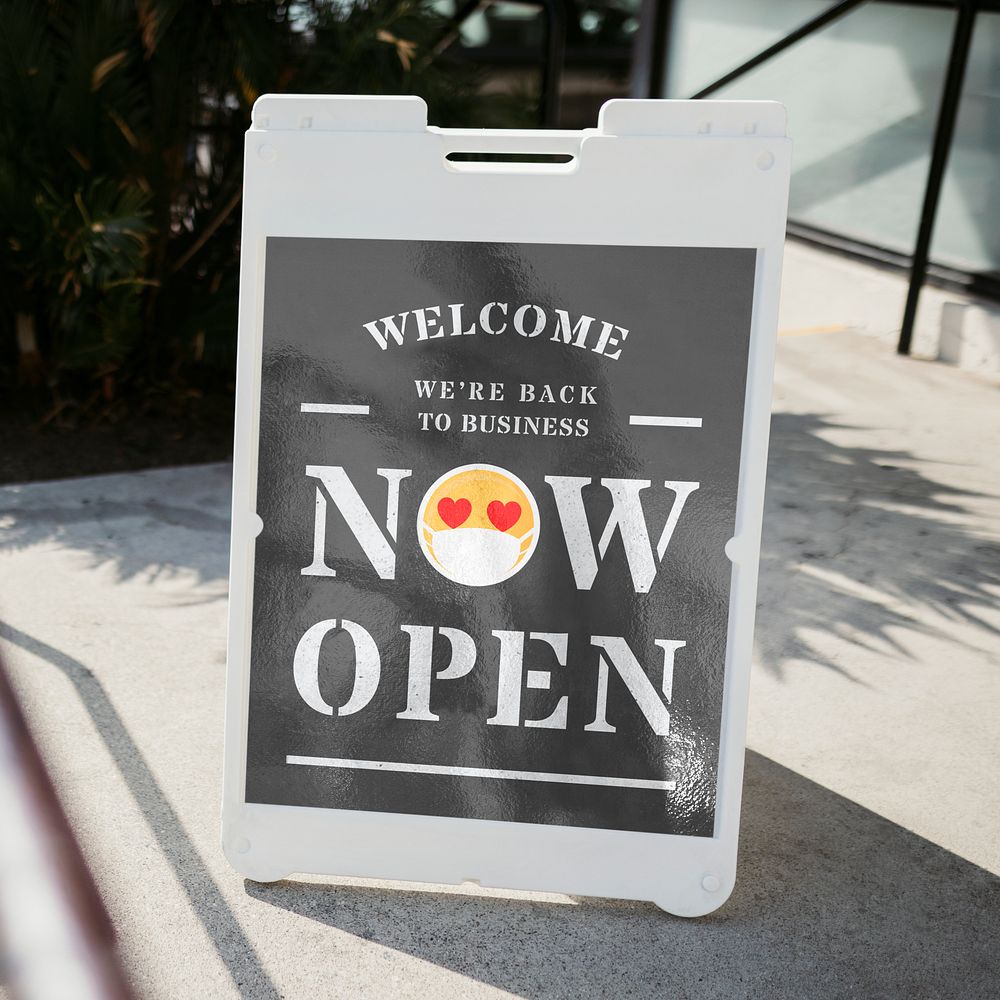 Cafe A frame sign mockup psd