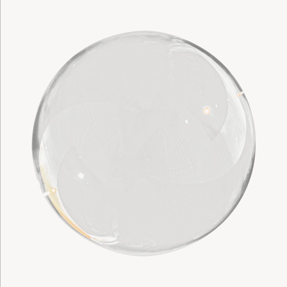 Clear glossy bubble, off white design