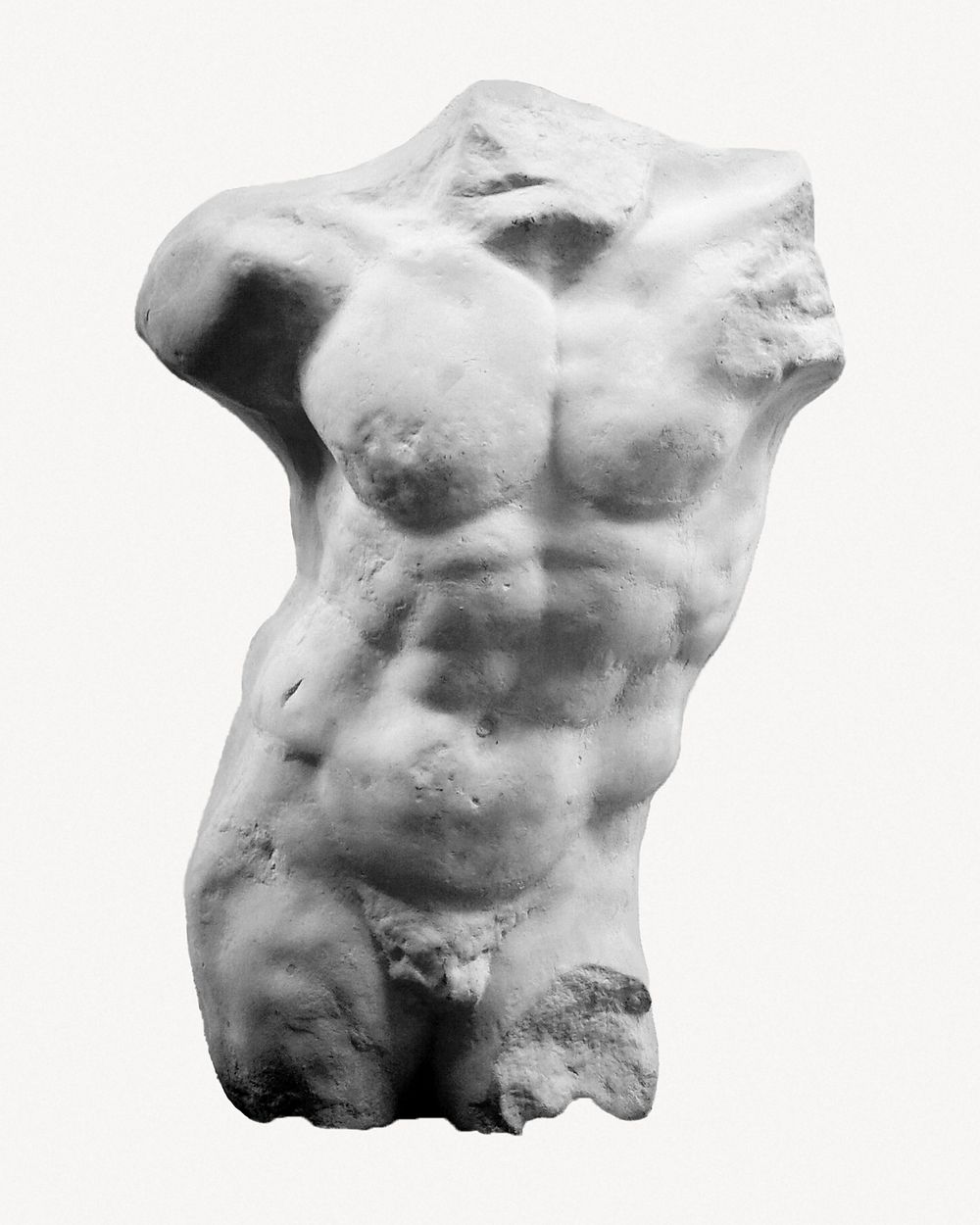 Greek statue collage element, man's body psd