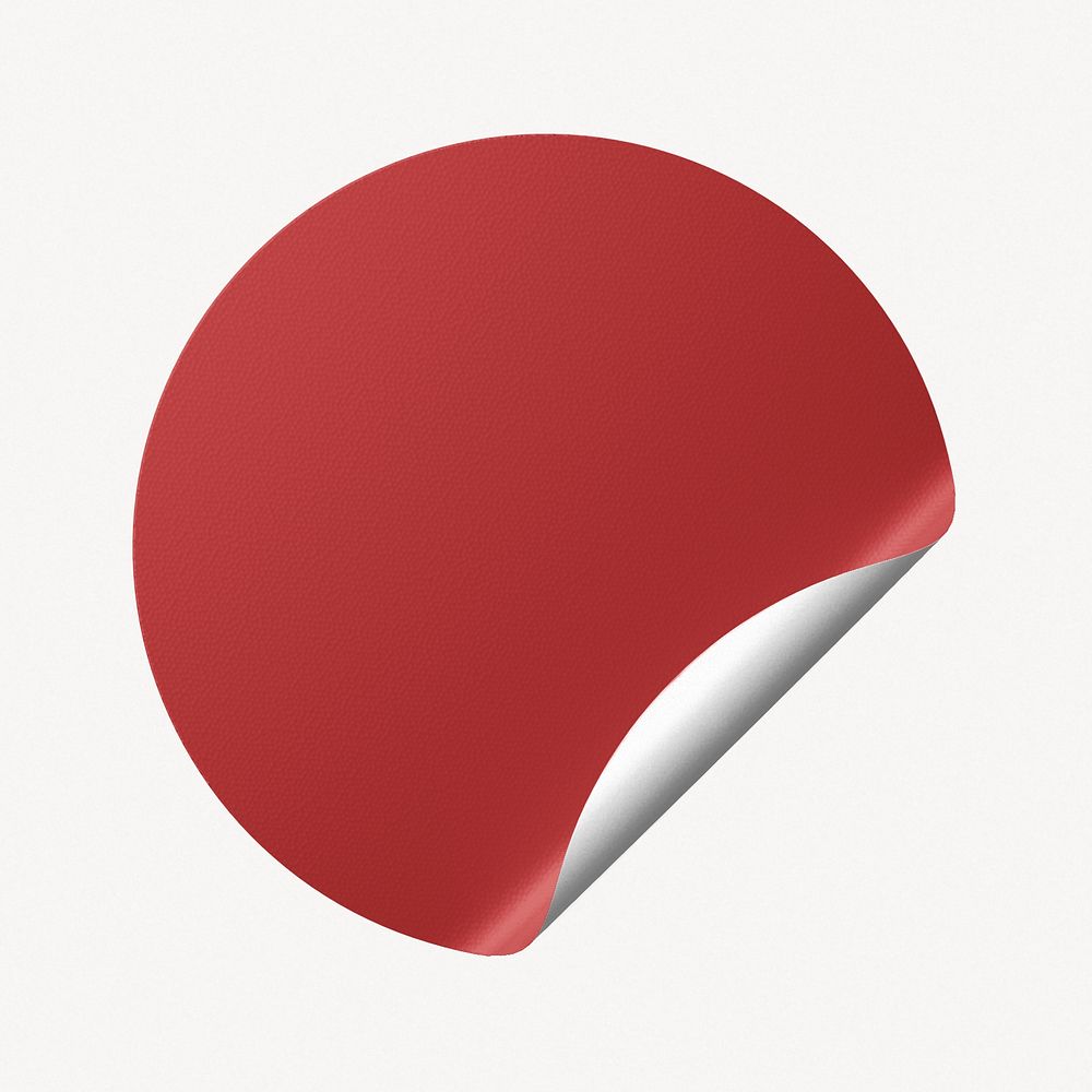 Red peeling sticker, circle shape with design space