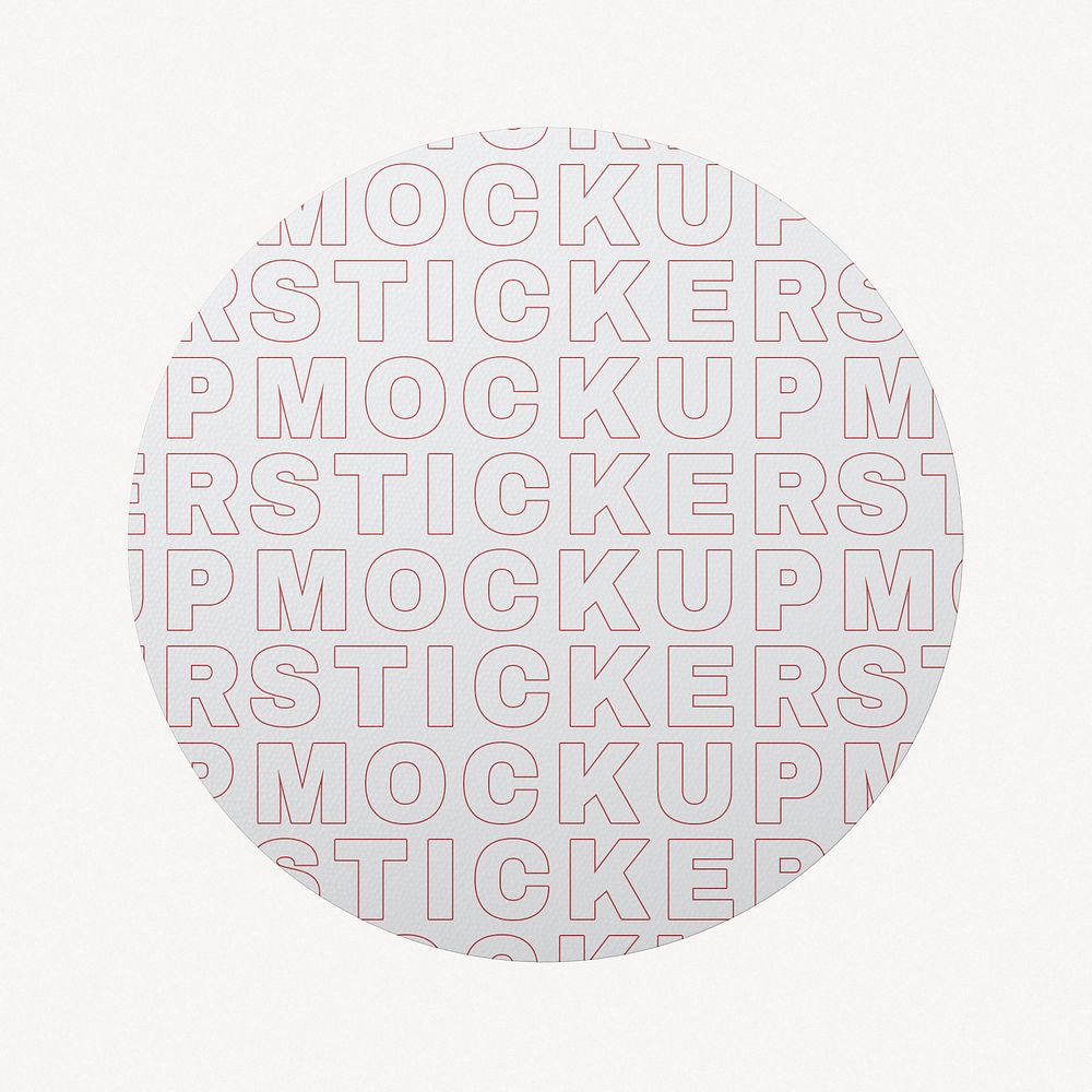 Sticker badge mockup, circle shape design psd