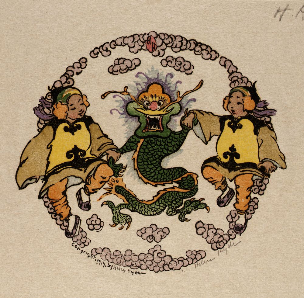 Helen Hyde's The Furious Dragon (1914). Original public domain image from the Smithsonian.